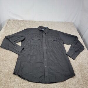 Wrangler Western Shirt Men's Size XLT Pearl Snap Striped Long Cowboy
